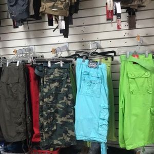 Colorful cargo shorts! 💜